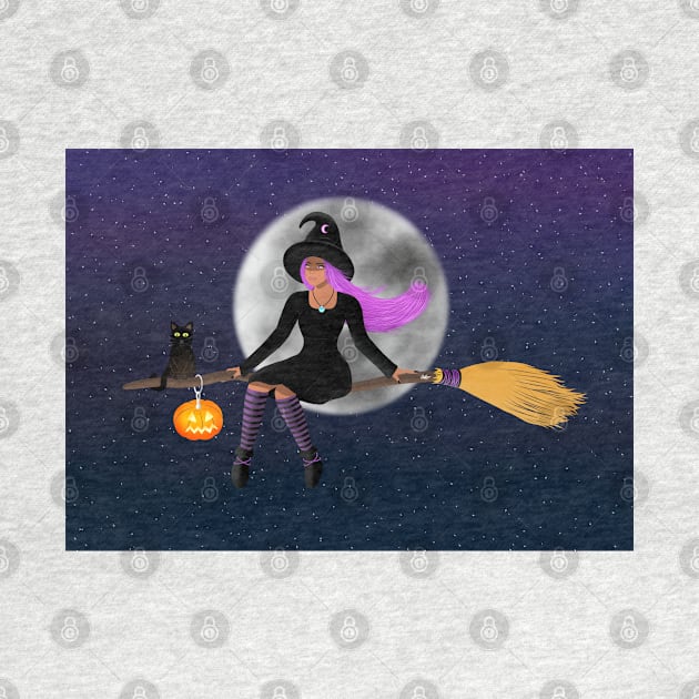 Witch On a broom by Raghni.C 